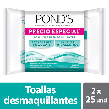Oferta Toallas Desmaquillantes Ponds Original 2und x25und   