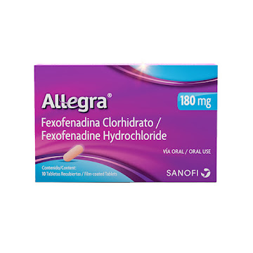 Allegra Fexofenadina Clorhidrato 180 mg  Sanofi Caja x 10 Tabletas  