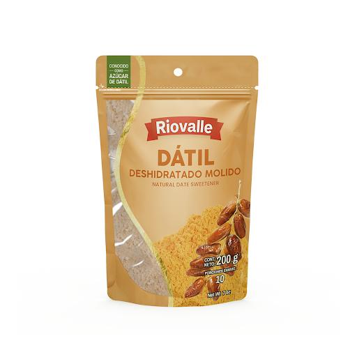 Frutos Secos Riovalle Datil Molido Deshidratado  Megamarket Bolsas Doypack x 1 Frutos Secos RIOVALLE Dátil Molido Deshidratado X 200 Gr, endulzante natural elaborado a partir de dátiles seleccionados. Ideal para repostería, batidos y preparaciones saludables. Textura fina y prác