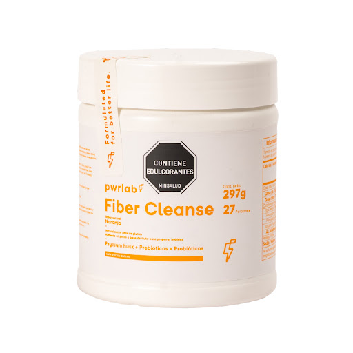 Fibra Fiber Cleanse Pwrlab Sabor Naranja Frasco x 297 gr