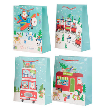 Bolsa De Regalo Navideña Mays Azul Mediana Surtida x 1 und  