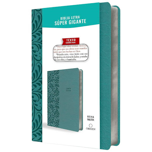 Santa Biblia Rvr 1960. Letra Super Gigante. Aguamarina Origen Libro x 1.0 Santa Biblia Rvr 1960. Letra Super Gigante. Aguamarina   El regalo perfecto para quienes buscan una Biblia en español con letra gigante.  La Biblia Reina Valera 1909 con letra súper gigante es el rega