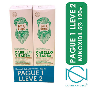 Loción Minoxidil Cabello   y Barba Oferta x 2 und 