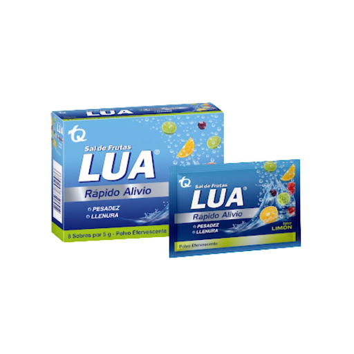 Sal De Frutas Lua Simeticona + Bicarbonato de Sodio Sabor Limón Caja x 8 Sobres