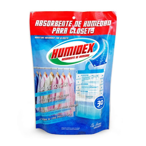 Humidex Bolsa De Colgar Neutro HUMIDEX DOY PACK x 1 und El producto contiene una bolsa con práctico gancho para colgar de 300 gramos sin aroma. Contenido total del producto: 300 gramos / una (01) unidad. 

Este producto también se encuentra disponible con 