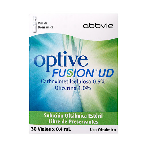 Optive Fusion Carboximetilcelulosa + Glicerina 1.0% Lágrimas Artificiales Abbvie Viales 30 x 0,4 ml