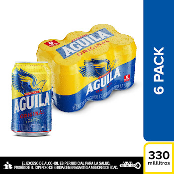 Cerveza Aguila Lata 330ml x 6und  