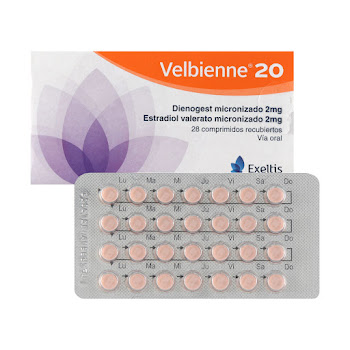 Velbienne 20 Dienogest + Estradiol 2mg/2mg Exeltis Caja x 28 Comprimidos  
