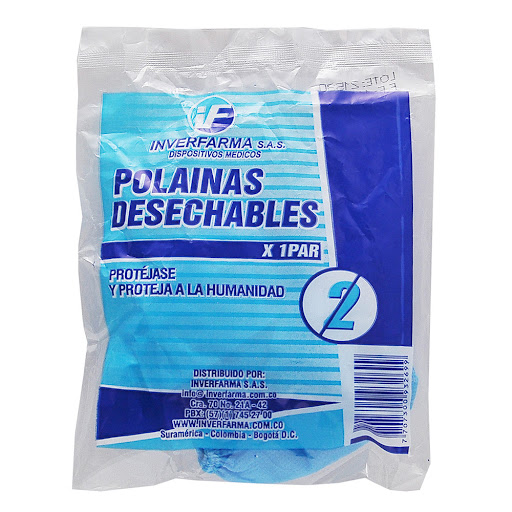 Zapatón Inverfarma Polaina Desechables Azul Bar x 1 und