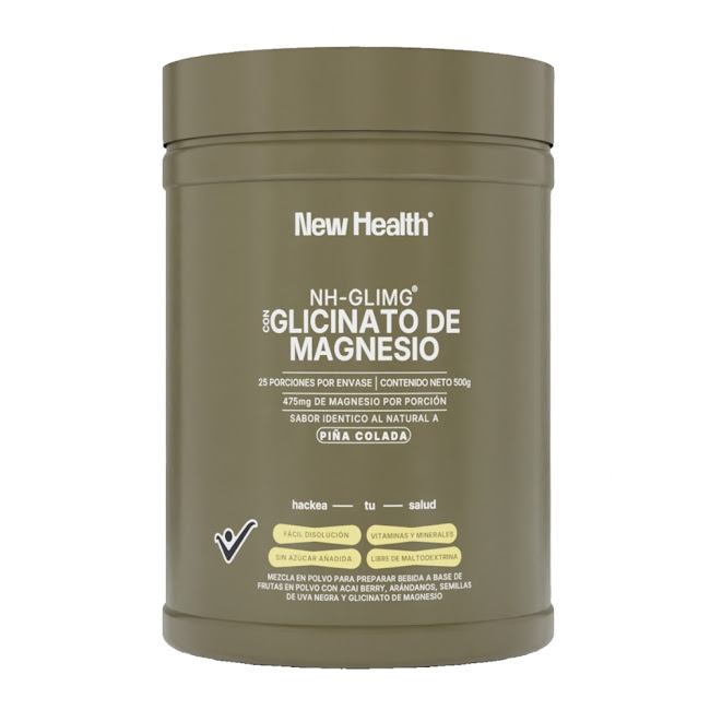 Glicinato De Magnesio Newhealth Piña Colada Tarro x 500 gr  