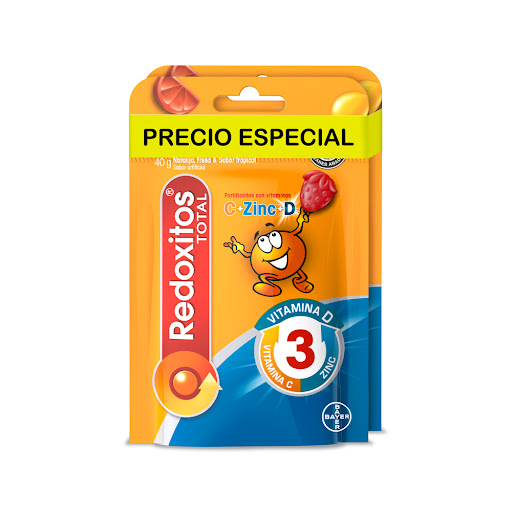 Redoxitos Total Vitamina C + D + Zinc Bayer 2 Paquetes x 25 Gomas