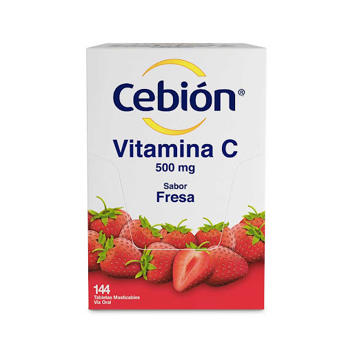 Cebión Vitamina C 500 Mg P&G Sabor Fresa Caja x 144 Tabletas Masticables