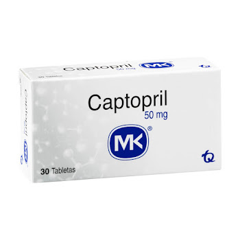 Captopril MK 50 mg Caja x 30 Tabletas  