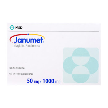 Janumet Sitagliptina + Metformina 50mg/1000mg MSD Caja x 56 Tabletas  