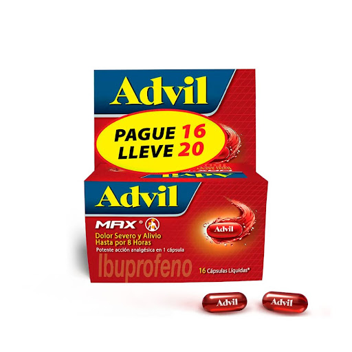 Advil Max Ibuprofeno, Pague 16 y lleve 20 caps