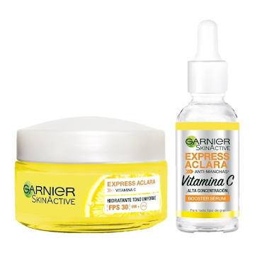 Sérum Garnier Express Aclara x 30 ml + Crema Garnier Aclara FPS 30 x 50 ml  