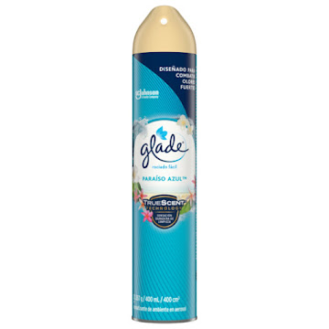 Ambientador Glade Paraíso Azul En Aerosol Frasco x 400 ml  