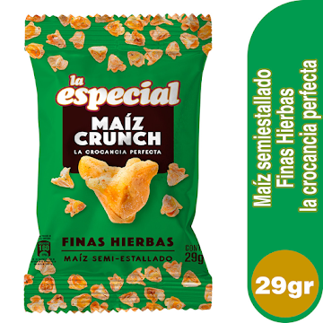 Pasabocas La Especial Maíz Crunch Finas Hierbas x 29 gr  