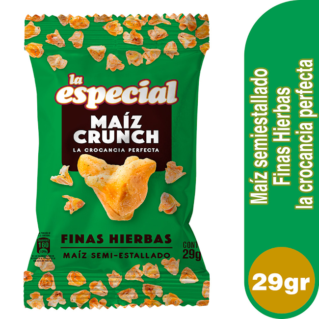 Pasabocas La Especial Maíz Crunch Finas Hierbas x 29 gr  
