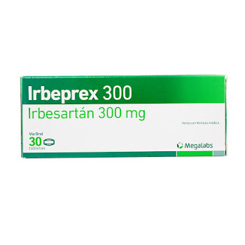 Irbeprex Irbesartán 300mg Megalabs Caja x 30 Tabletas  