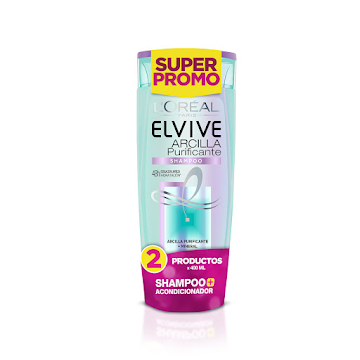 Shampoo L´Oreal Elvive Arcilla + Acondicionador 400 ml x 2 und  