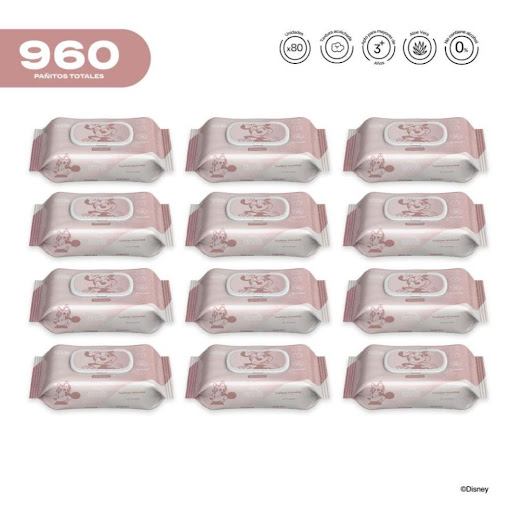 Pack x12 Pañitos Húmedos Disney Cosmos Minnie Niña CMS COSMOS Flow-Packs x 80 unidades undefined