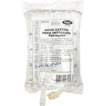 Agua Esteril Para Inyección Quibi Bolsa x 500 ml  
