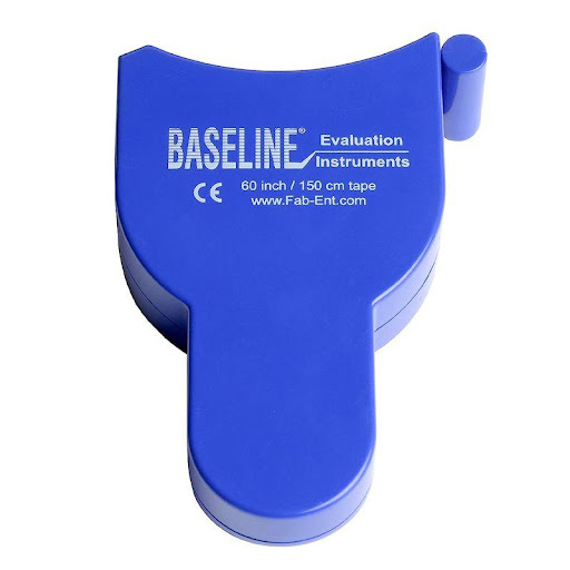 Cinta Medición Diámetros 121205 Importada Basseline  x 1 Cinta métrica especialmente diseñada para medir el diámetro de articulaciones, extremidades superiores e inferiores del cuerpo. Su diseño flexible y compacto incluye calibración en pulgadas y centímet