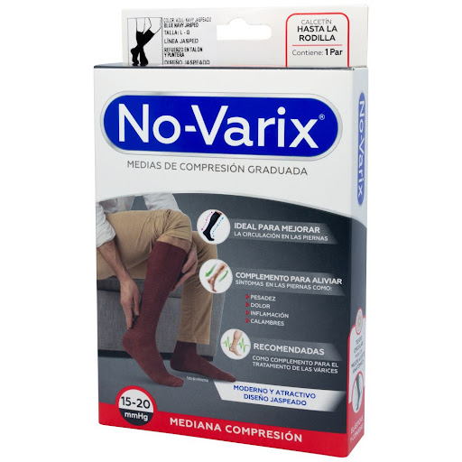 Medias Compresión No Varix Hombre 15-20 Mmhg Color Gris Talla M x 1 par