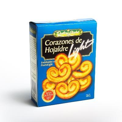Pasabocas Dulcy Light Corazones De Hojaldre Caja x 180 gr