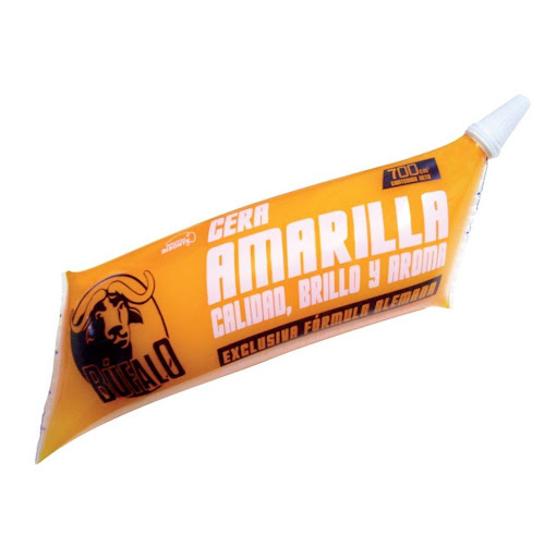 Cera Búfalo Cojín Amarilla X 700 Ml   BÚFALO Cojín manguera semiflexible x 1 Und Cera natural con base solvente, especial para pisos de madera no lacados, mosaico, cemento y baldosa. Da brillo intenso y resistencia a las pisadas. Apto para pisos expuestos a la intemperie.

USO PAS
