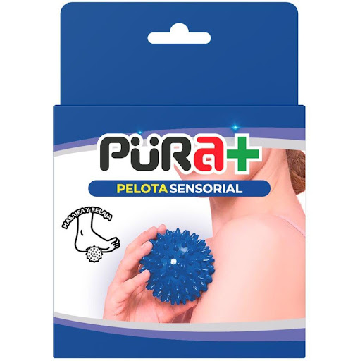 Pelota Sensorial Pura+ Empaque individual con 1 unidad. Pelota sensorial color azul x 1