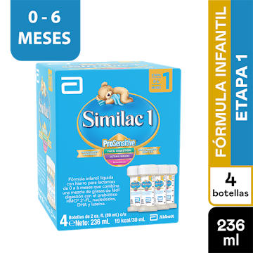 Fórmula Infantil Similac Etapa 1 Prosensitive 59 ml x 4 Botellas  
