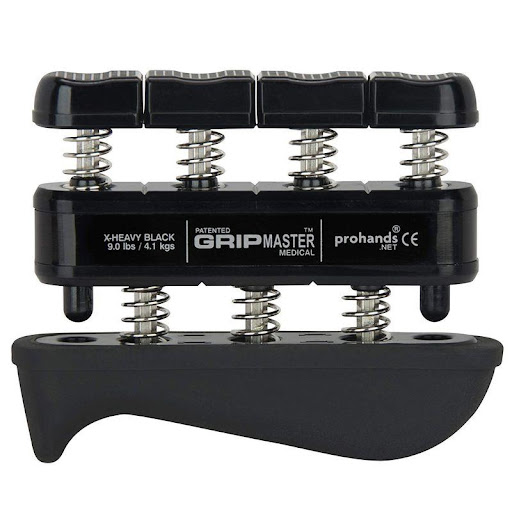 Ejercitador Grip Master Black Grip Master  x 1 Está diseñado para fortalecer y rehabilitar cada uno de los dedos de manera independiente. Es ideal para el tratamiento de condiciones como túnel del carpo, artritis, fracturas, lesiones de tendones y