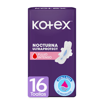 Toallas Femeninas Kotex Nocturna x 16 und  