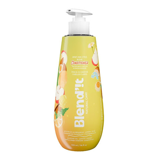 Acondicionador niños Manzanilla Blend´it, Sweet and Citrus Blend, Natural resalta el color, x500ml x1 Blend´it Natural Care 500ml x 1 Acondicionador natural con manzanilla, miel y almendras dulces. Hidrata, suaviza y facilita el desenredo del cabello claro o delicado.

Contenido Neto: 500ml

Suavidad, brillo y aroma fresco en un sol