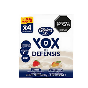 Yogurt Alpina Yox Con Defensis Caja 100 gr x 4 und  