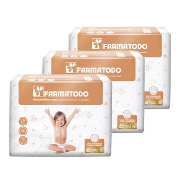 Combo Pañales Farmatodo Premium Etapa 4 Talla XG x 90 und  