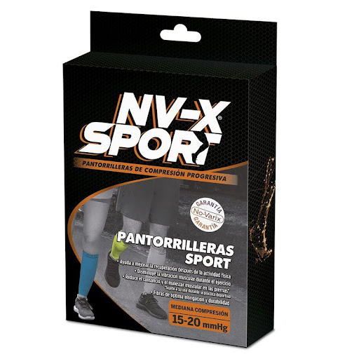 Pantorrillera deportiva unisex 15-20 mmHg NV-X Sport negro XL No- Varix  x 1 Estas medias de textura opaca son de uso casual y semiformal, reconocidas por su beneficio estético al ocultar y disimular algunas várices e imperfecciones superficiales de la piel. Ideales para usar 
