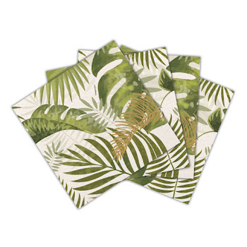 Servilleta Sempertex Pequeña Feliz Cumpleaños Hojas Tropicales x 16 und  