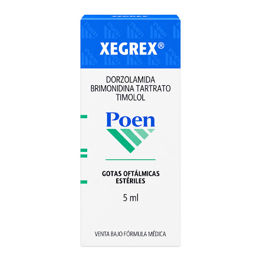 Xegrex Dorzolamida + Brimonidina + Timolol Poen Frasco x 5 ml