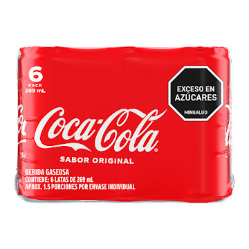 Gaseosa Coca Cola Original Lata Sixpack x 269 ml  