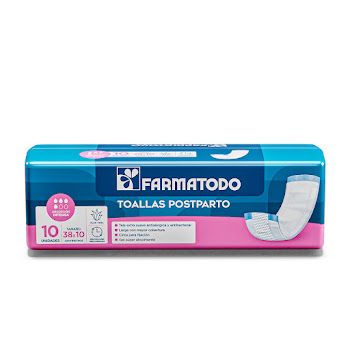 Toallas Higienicas Farmatodo Postparto Absorción Intensa Paquete x 10 und  