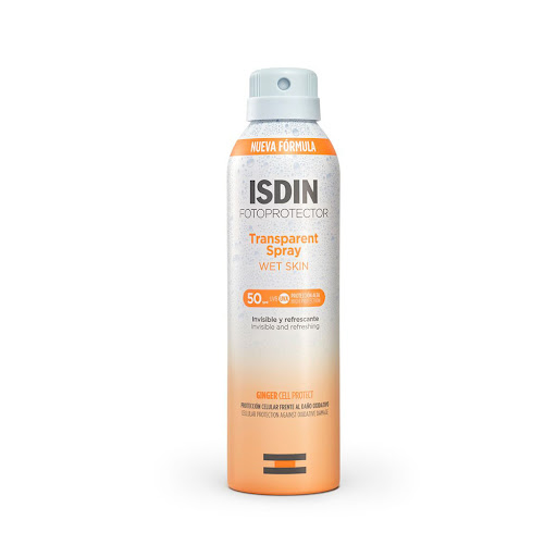 Fotoprotector Corporal Isdin Transparent Spray Wet Skin Spf 50 Frasco Con Spray x 250 ml