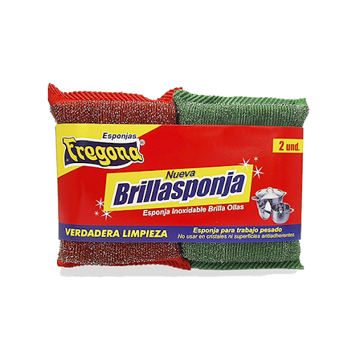 Esponja Fregona Textil Con Hilos De Acero Inoxidable Y Espuma x 2 und
