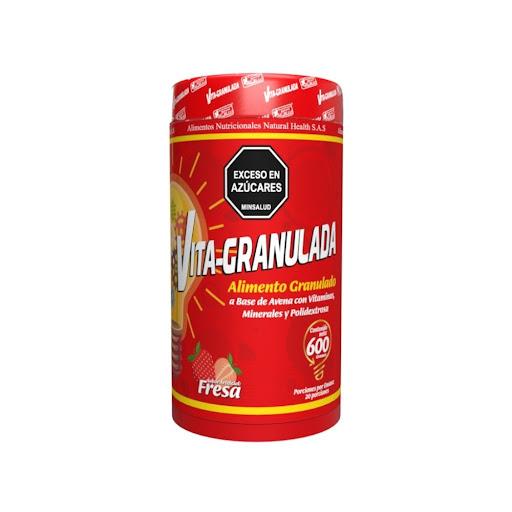 Vita Granulada 600 g Fresa – Vitaminas y Minerales NATURAL HEALTH GRANULADO x 1 Suplemento nutricional que aporta vitaminas y minerales esenciales para apoyar la energía, fortalecer el sistema inmune y contribuir al bienestar diario.