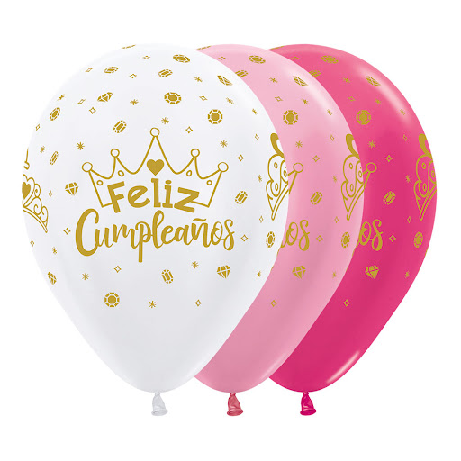 Globos Sempertex Feliz Cumpleaños Corona x 12 und