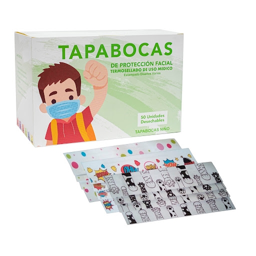 Tapabocas Nesd Desechables Termosellados Niño Caja x 50 und