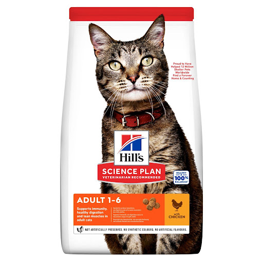 HILLS F OPTIMAL CARE 16 LB Hills  x 1 Receta de pollo, alimento seco para gatos con proteína de alta calidad para ayudar a mantener la masa muscular. Proporciona vitamina E y ácidos grasos omega-3 y 6 para una piel sana y minerales equili