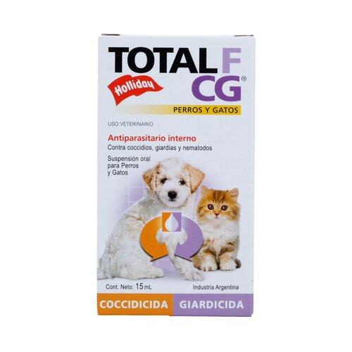 TOTAL F CG SUSPENSION 15 ML Holliday  x 1 Antiparasitario interno en suspensión oral para el control de giardias y coccidias